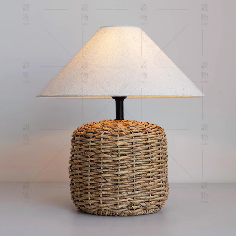 Handmade Woven E27 Table Lamp  - Desk Setup Vintage 评论和价格