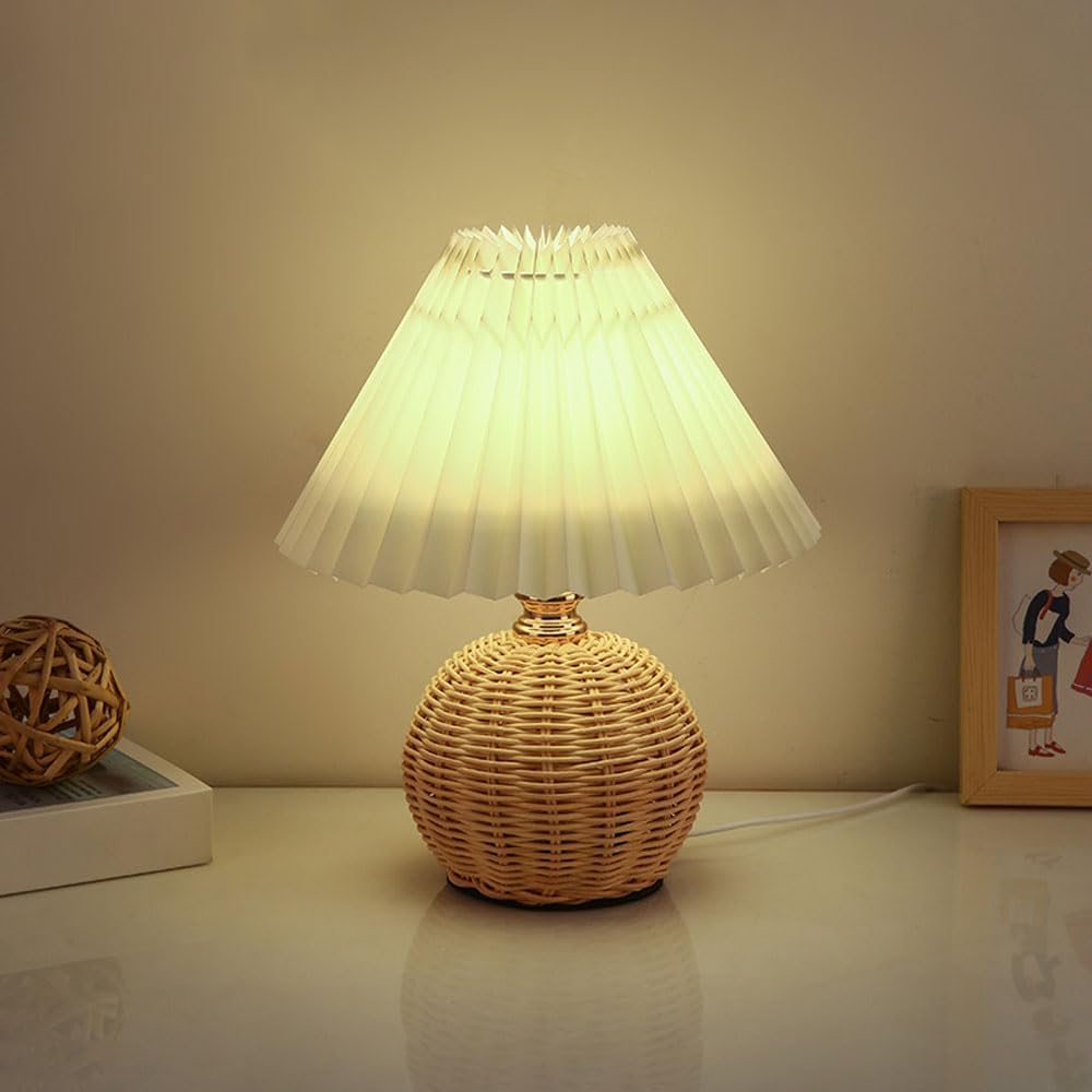 SCKDAY LED Pleated Table Lamp  - Desk Setup Vintage 评论和价格