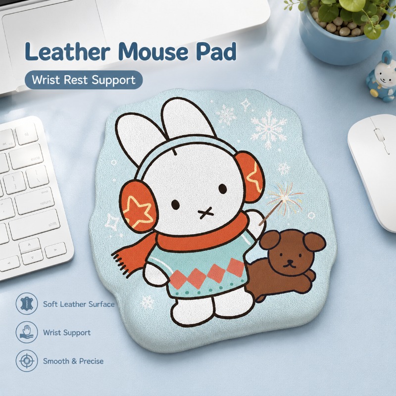 Anime Miffy Leather Mouse Pad  - Desk Setup Accessories 评论和价格
