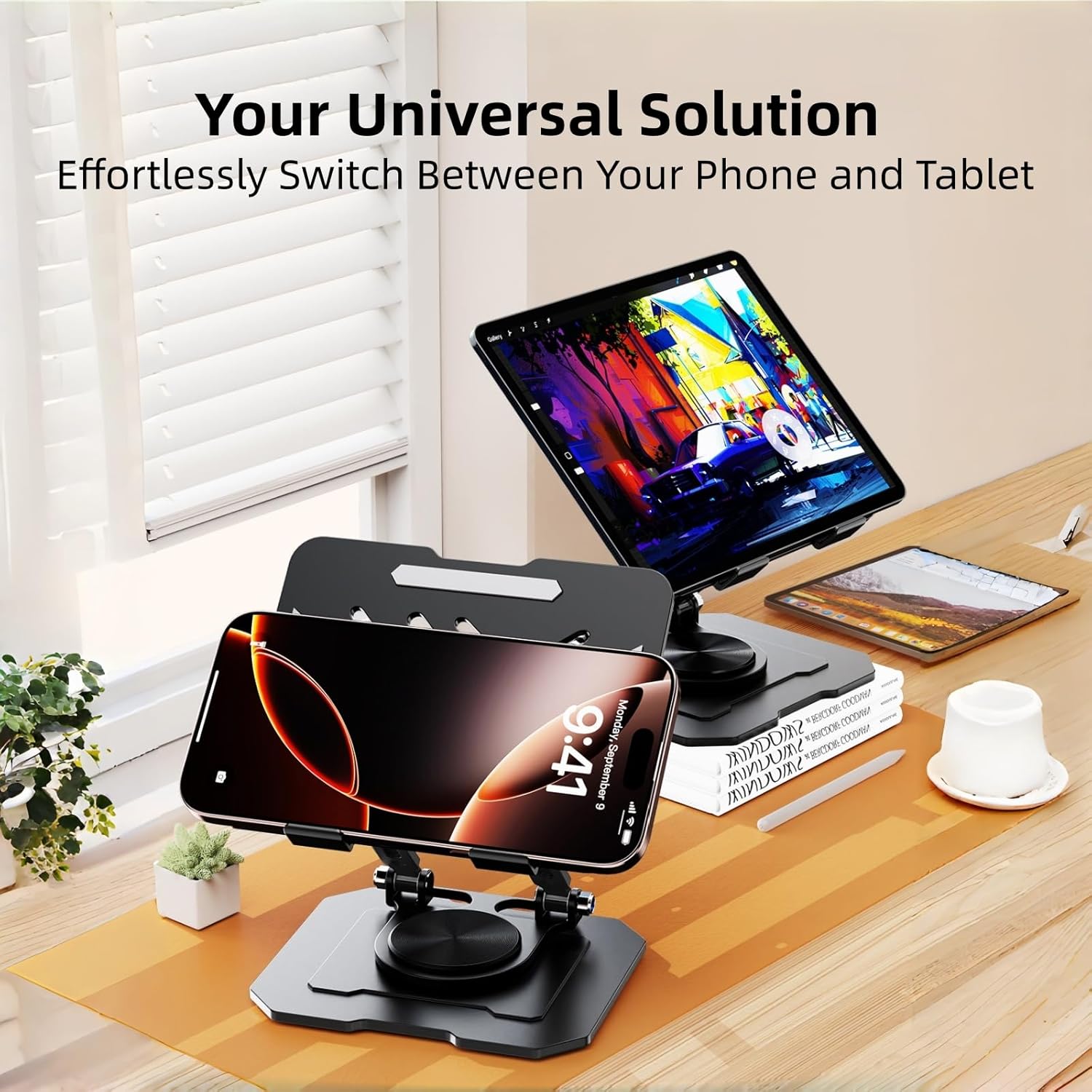 Adjustable Rotatable Dual Rod  - Dual Monitor Desk Setup 评论和价格