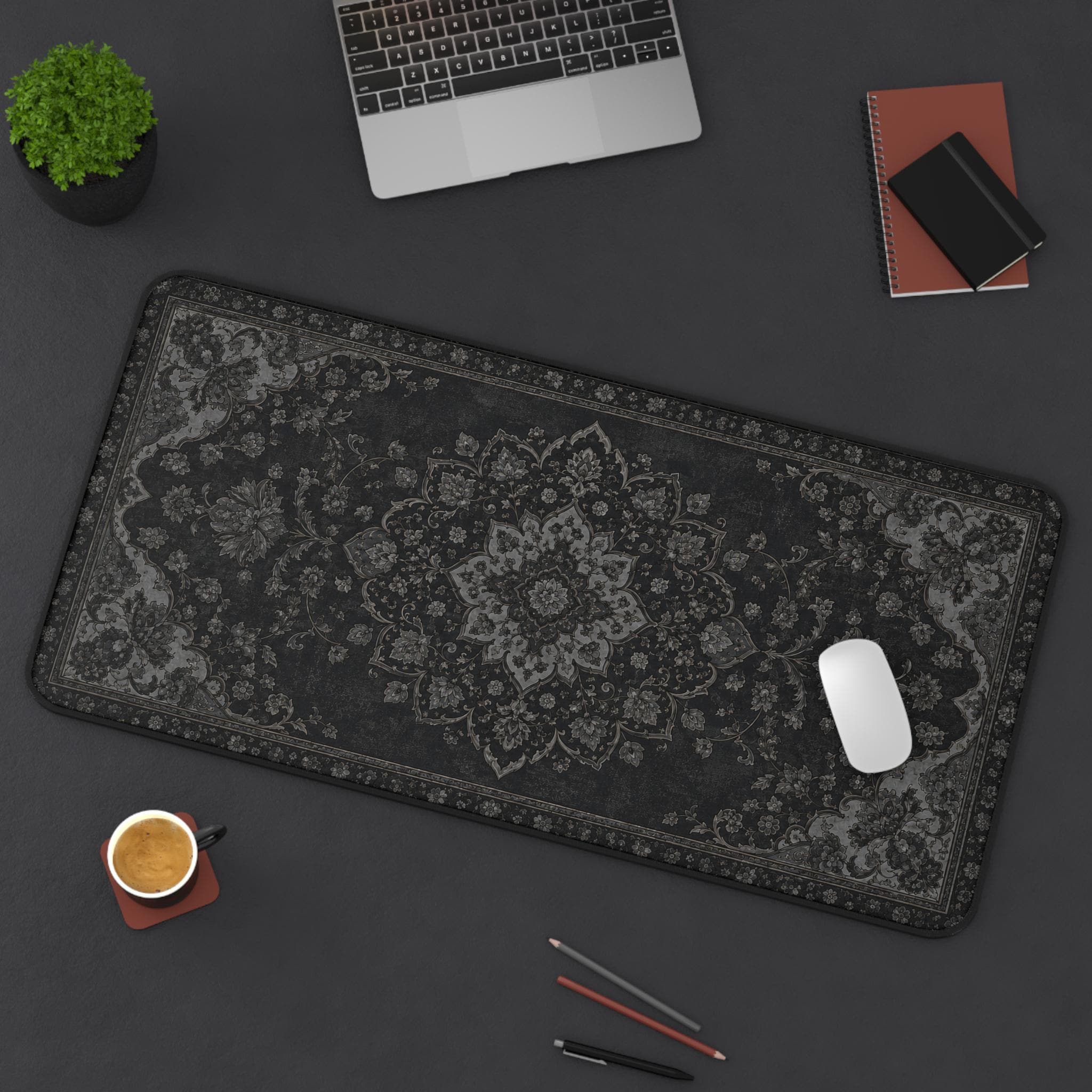 Black Rug Desk Mat Dark Academ - Desk Setup Vintage 评论和价格