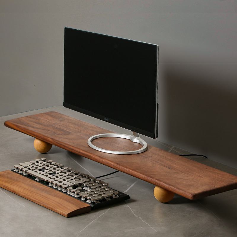 Solid Wood Monitor Riser Lapto - Desk Setup With Laptop And Monitor 评论和价格