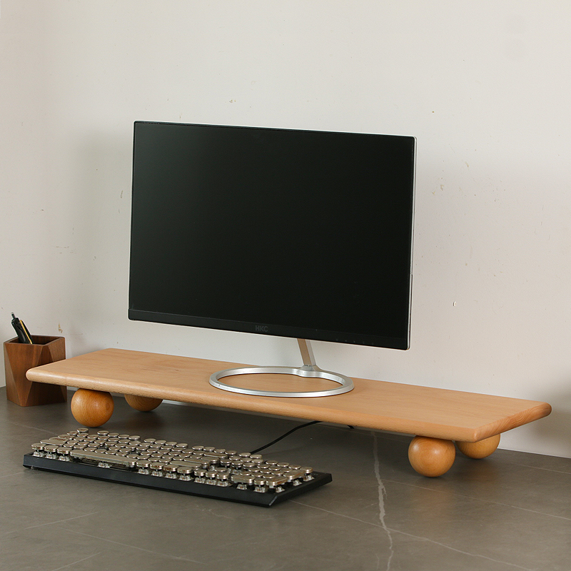 Solid Wood Monitor Riser Lapto - Desk Setup With Laptop And Monitor 评论和价格