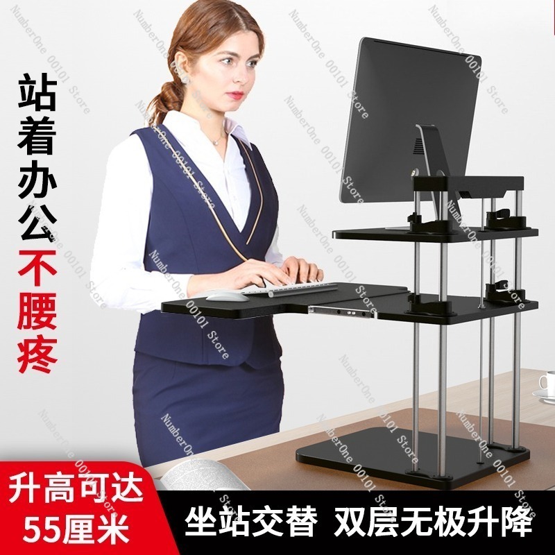 Height-Adjustable Standing Des - Desk Setup With Laptop And Monitor 评论和价格