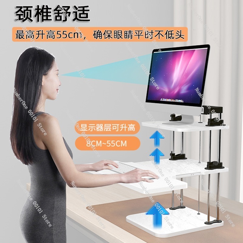 Height-Adjustable Standing Des - Desk Setup With Laptop And Monitor 评论和价格