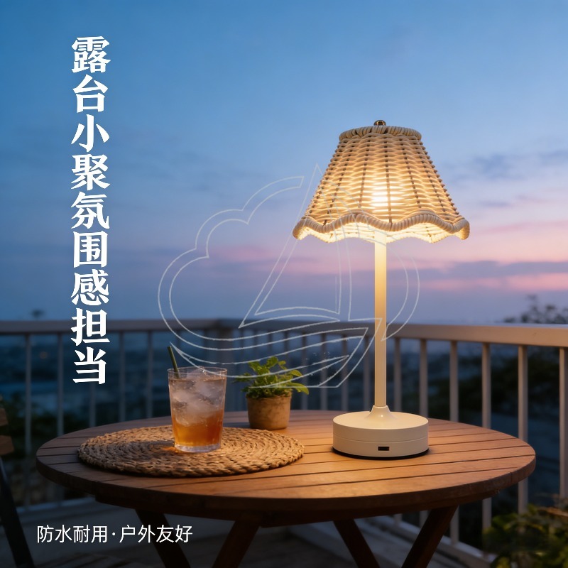 Vintage Rattan Table Lamp USB  - Ambient Light Bar Usb 评论和价格