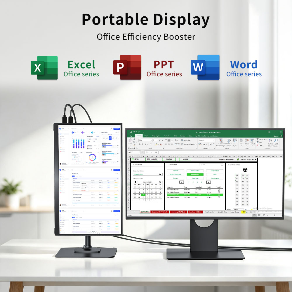 MAFNKOU 13.3-Inch 2.5k Portabl - Dual Monitor Desk Setup 评论和价格