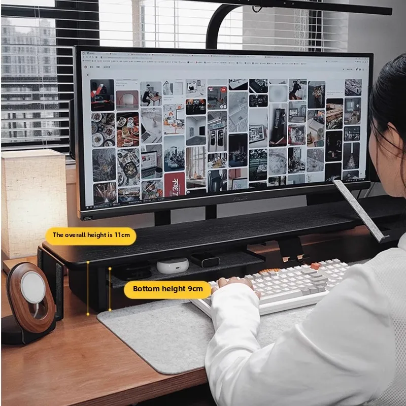 Modular Walnut Monitor Stand f - Desk Setup With Laptop And Monitor 评论和价格