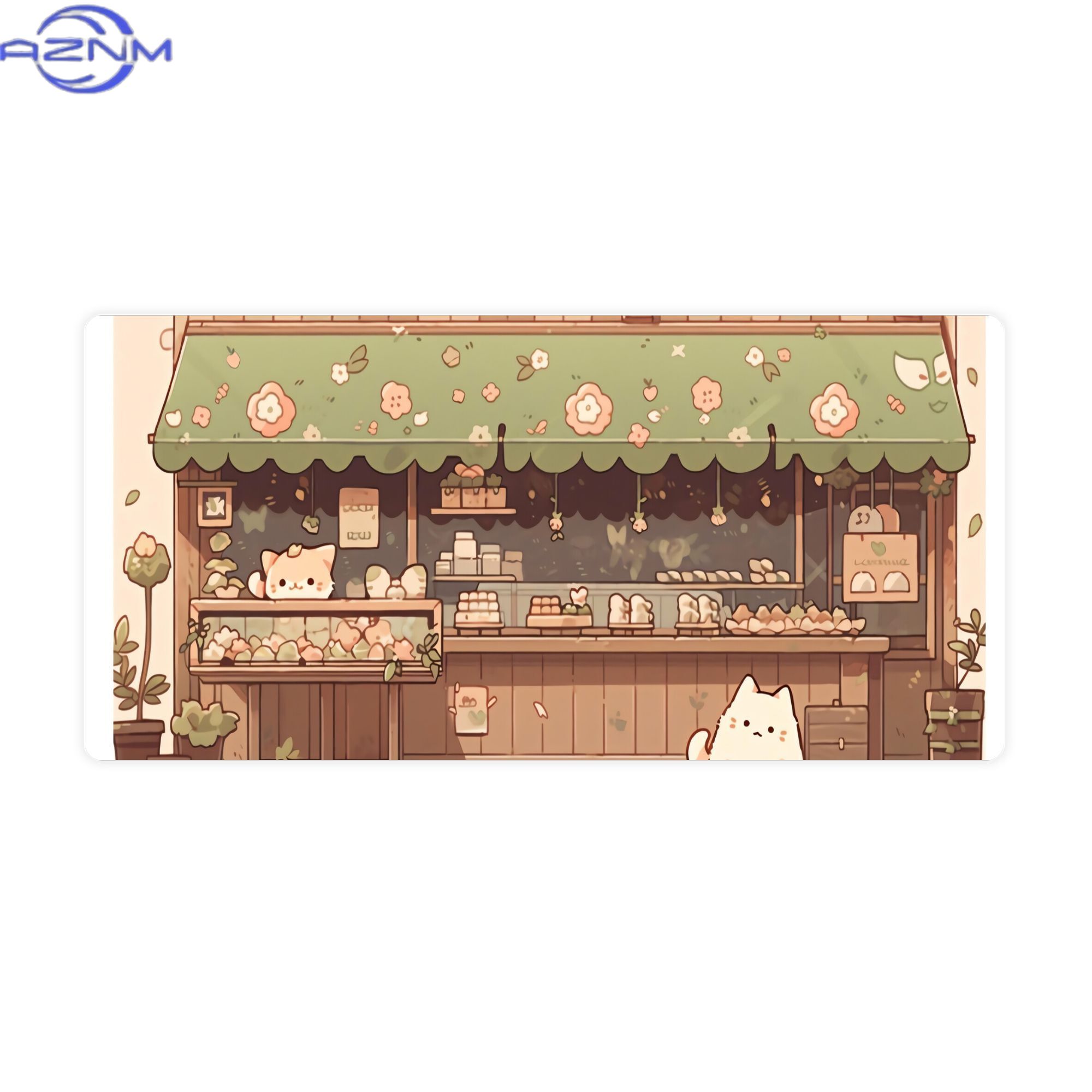 Cat Bakery Aesthetic Green Sho - Desk Setup Streaming 评论和价格