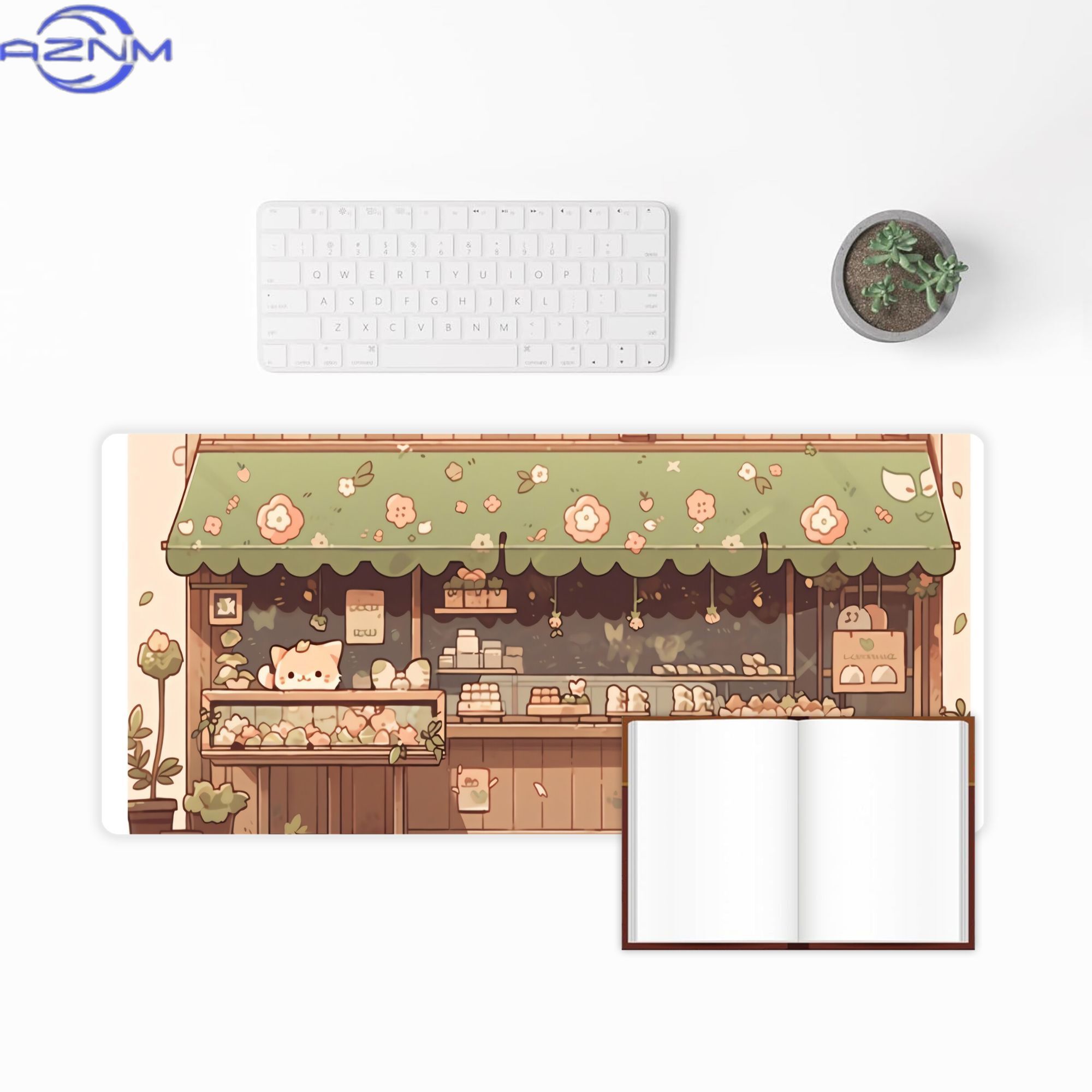 Cat Bakery Aesthetic Green Sho - Desk Setup Streaming 评论和价格