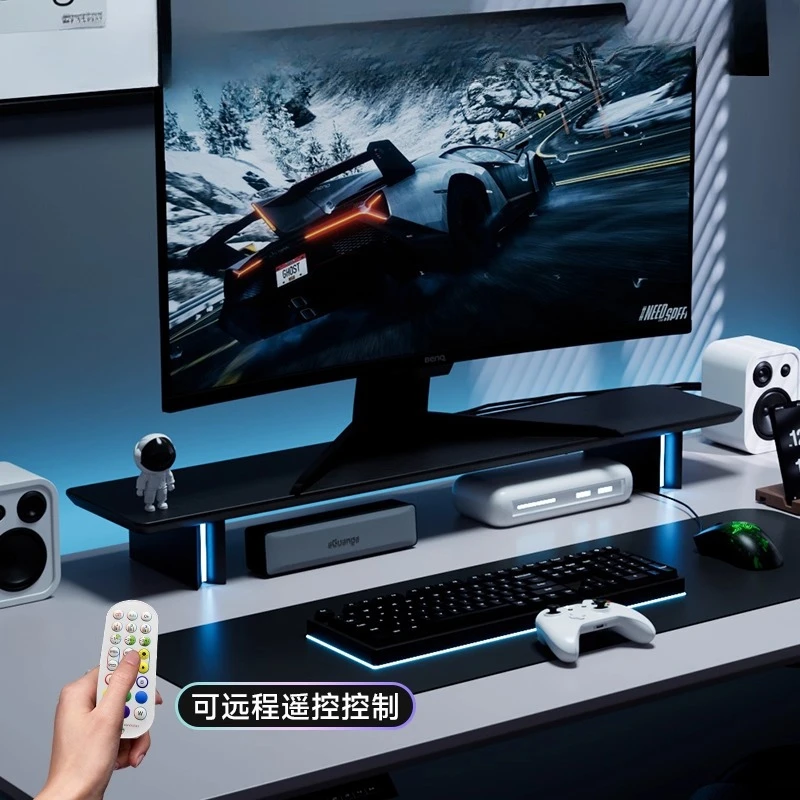 RGB Monitor Stand Ergonomic Co - Desk Setup With Laptop And Monitor 评论和价格