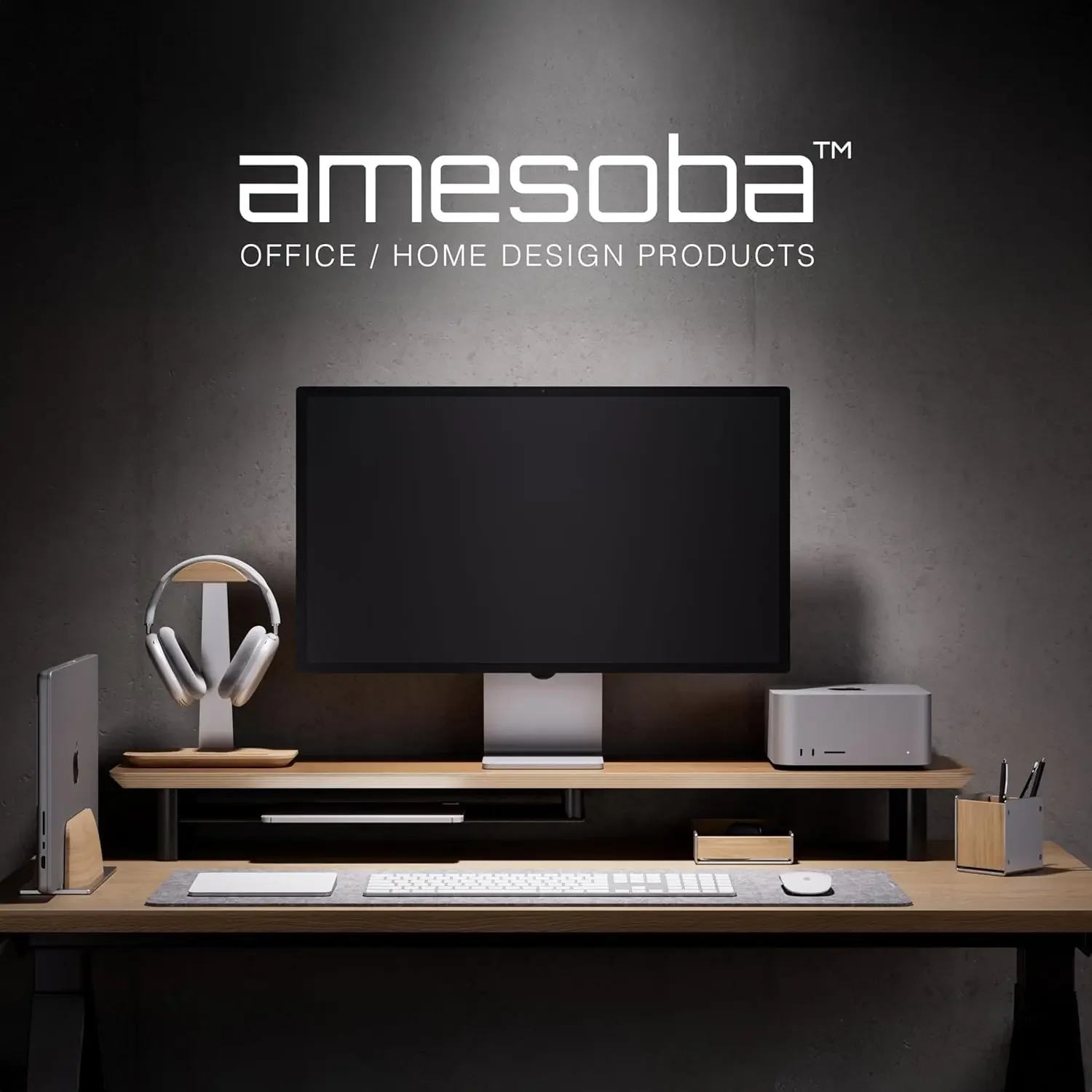 White Oak Dual‑Tier Ergonomic  - Dual Monitor Desk Setup 评论和价格