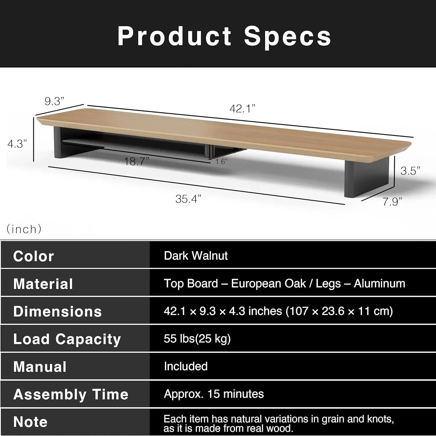 White Oak Dual‑Tier Ergonomic  - Dual Monitor Desk Setup 评论和价格