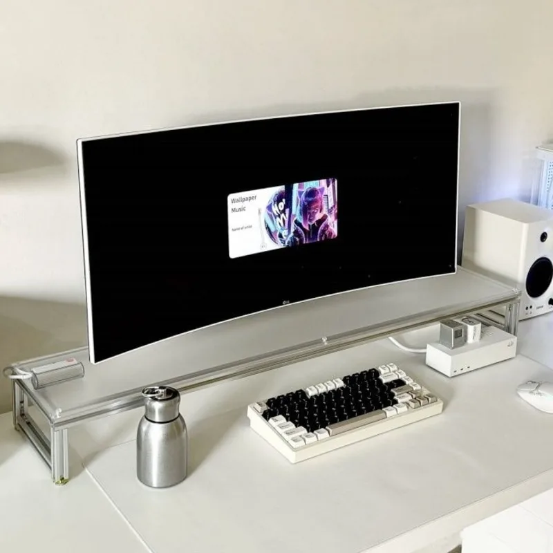 Aluminum Monitor Stand Acrylic - Desk Setup With Laptop And Monitor 评论和价格