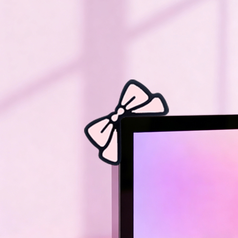 Cute Pink Bow Monitor Decor Ka - Desk Setup With Laptop And Monitor 评论和价格